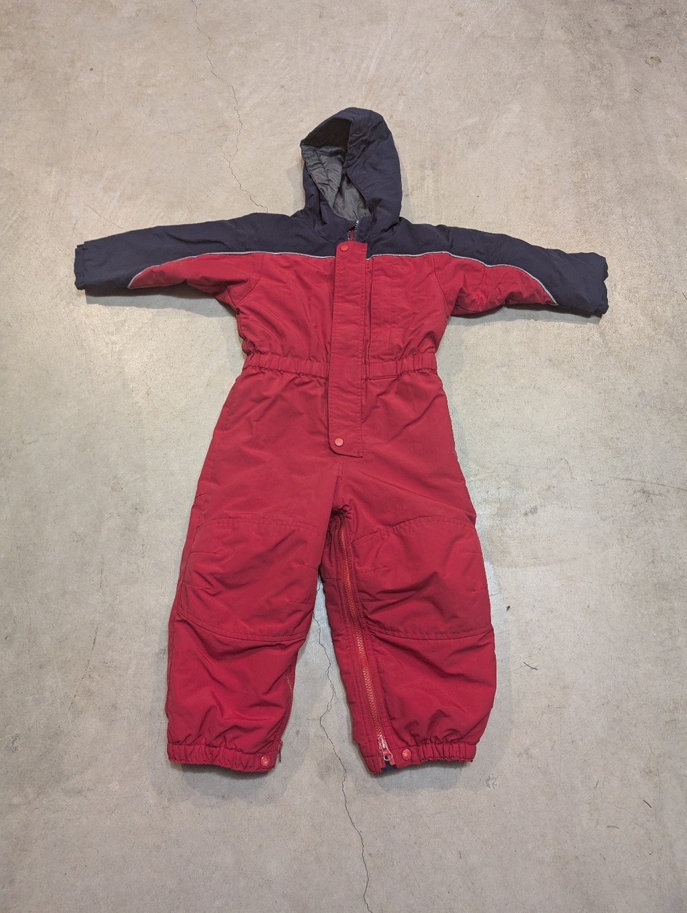 Lands' End Red and Navy Insulated Kids Snowsuit